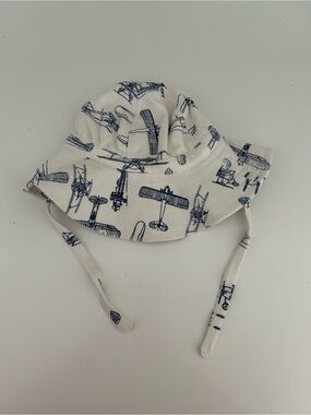 Kate Quinn Airplane Print Baby Sun Hat